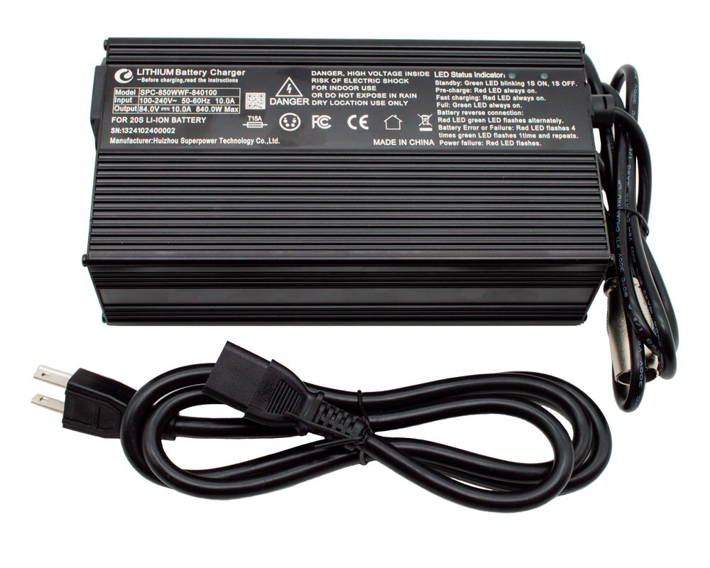 Battery Charger, 84V 10 Amp, 110v Lithium Ion CE Fits XRA, XRB