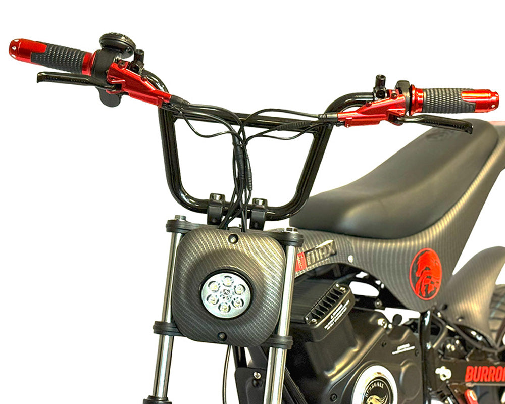 TTMax Supermoto Electric Mini Bike, 1.5kw Rated, 2.8kw Peak, 48v Lithium Ion Powered (Color: Matte Carbon Fiber)