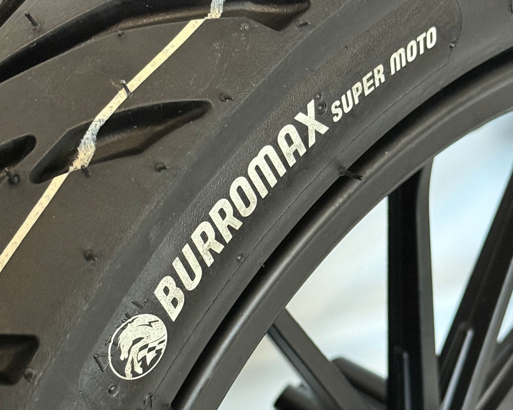 Wheel Assembly, 12" Front with Supermoto 100/90-12 Tire, 12x2.5 Radial 12 Spoke Wheel, Black (Part #10080) Fits TT1600R, XRA, XRB, HRH, HRS