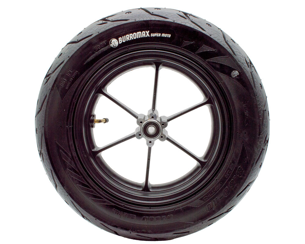 Wheel Assembly, 10" Rear with Supermoto Tire and Inner Tube (Part #10174) Fits TT1600R, HRS, XRA