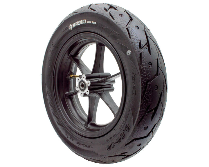 Wheel Assembly, 10" Rear with Supermoto Tire and Inner Tube (Part #10174) Fits TT1600R, HRS, XRA