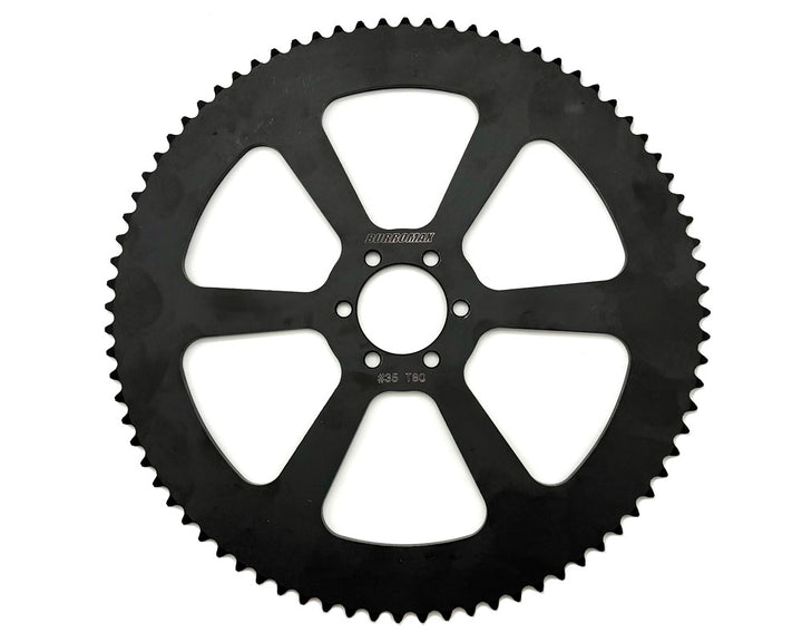 Sprocket, 80T Tooth Performance Steel #35 Chain, 48mm BC- 37.1mm ID, Black (Part #10276) Fits TT1600R, HRH, HR