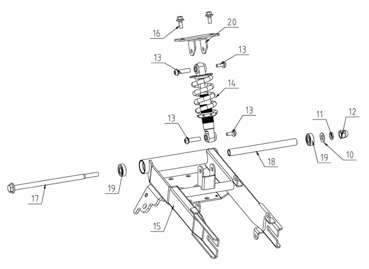 Rear Fork, Swing Arm (Part #10060) Fits TT350, TT750