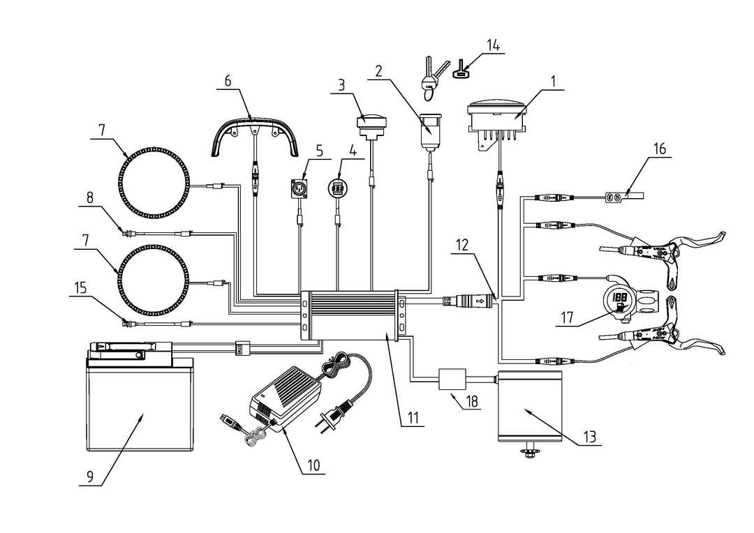 Controller, 52V, Version 3, w/screw on Motor Connection (Part #19060) Fits all TT1600R 2022 thru Early 2025