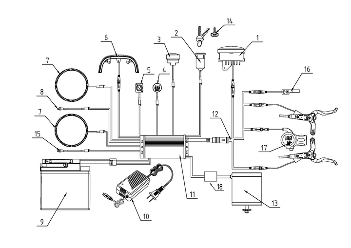 Wire Harness, Handle Bar (Part #19061) Fits TT1600R, HRH, HRS, XRA, XRB