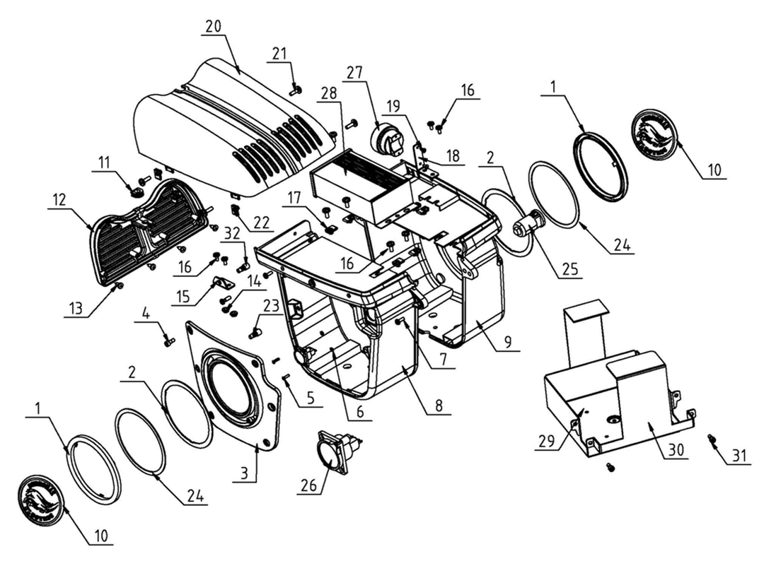 Controller, 52V, Version 3, w/screw on Motor Connection (Part #19060) Fits all TT1600R 2022 thru Early 2025