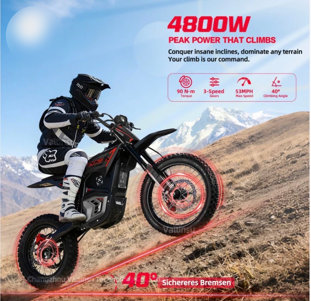 Valtinsu EM-5 PRO 60V Electric GREEN Dirt Bike