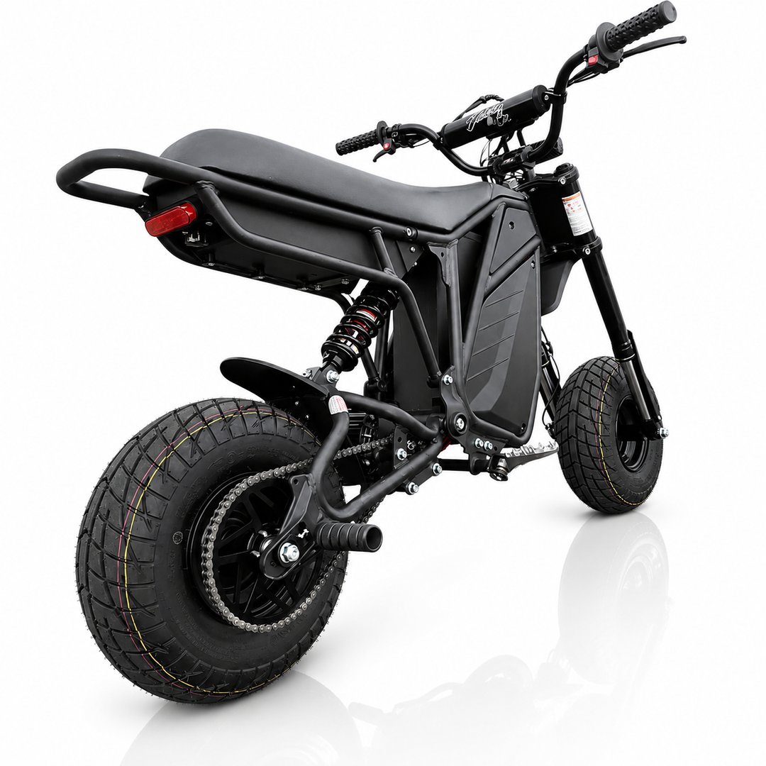 Black electric bike on a white background