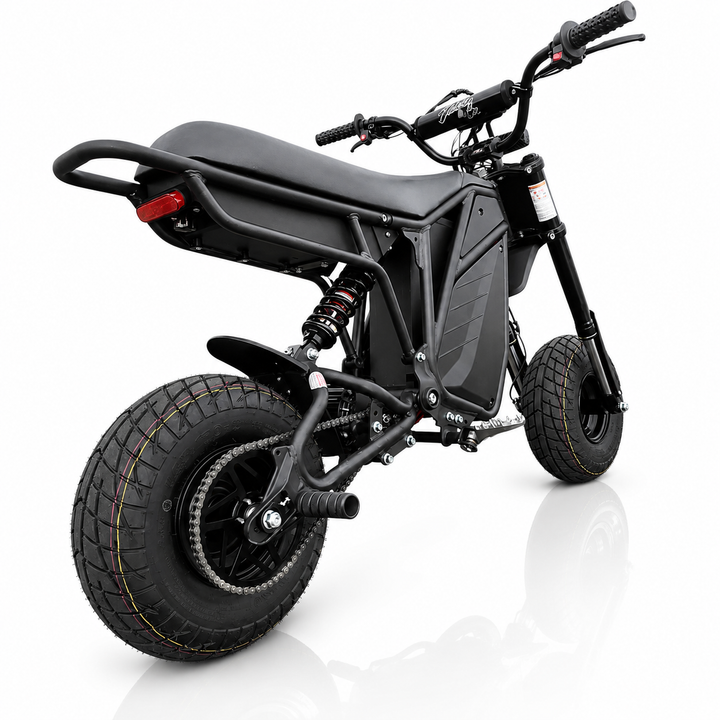 Black electric bike on a white background