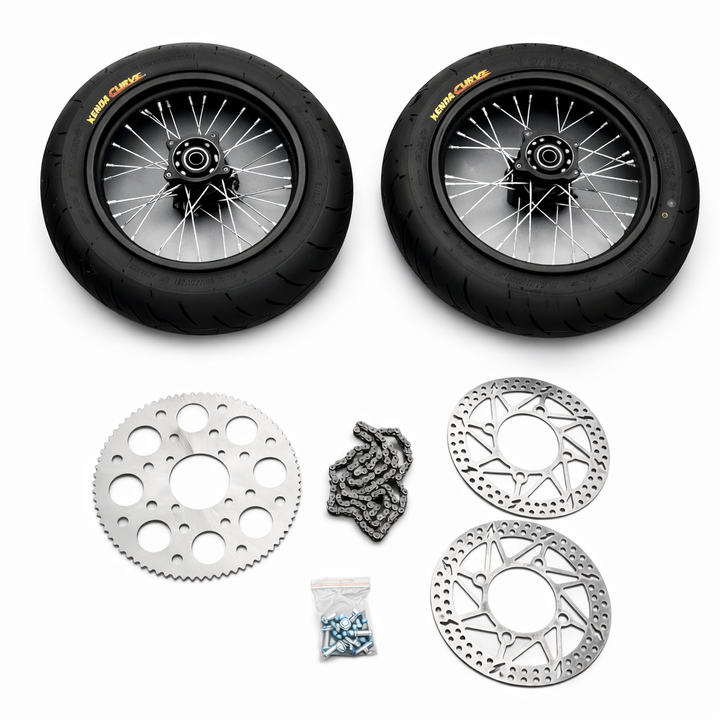 ETM RTR 12" SUPERMOTO WHEEL SET