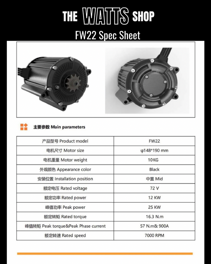High Performance Sotion FW22 Motor For Valtinsu IN 10, EM-5, Pit Bike