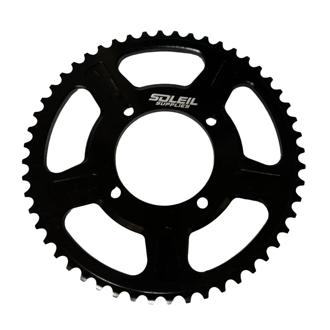 Black sprocket with 'Soleil Supplies' branding on a white background