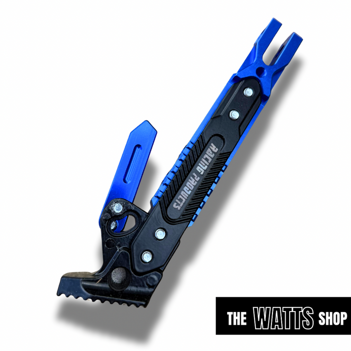 Blue and black Tuttio Soleil 01 kickstand on a white background with 'The Watts Shop' branding.