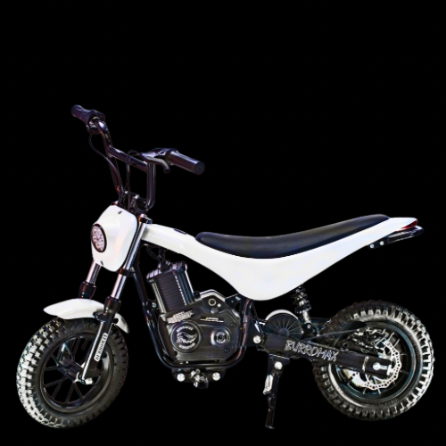White and black dirt bike on a transparent background