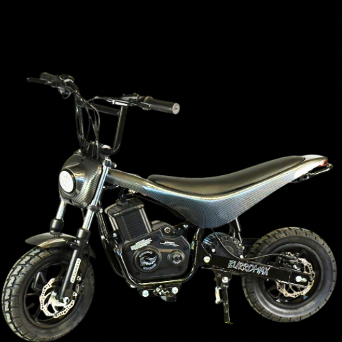 Small motorcycle on a black background