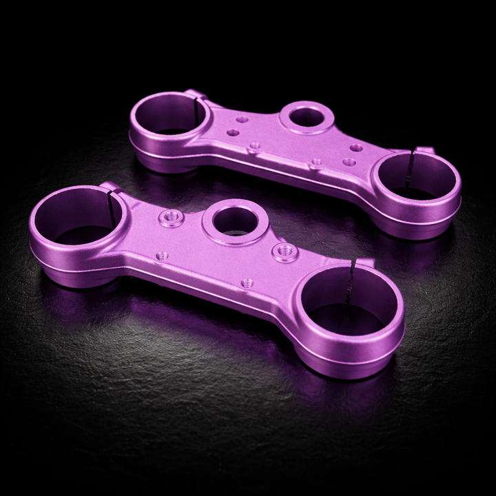 ETM RTR ANODIZED PURPLE TRIPLE CLAMPS