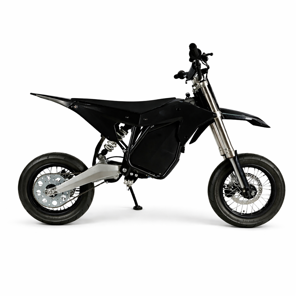 Black electric bike on a white background