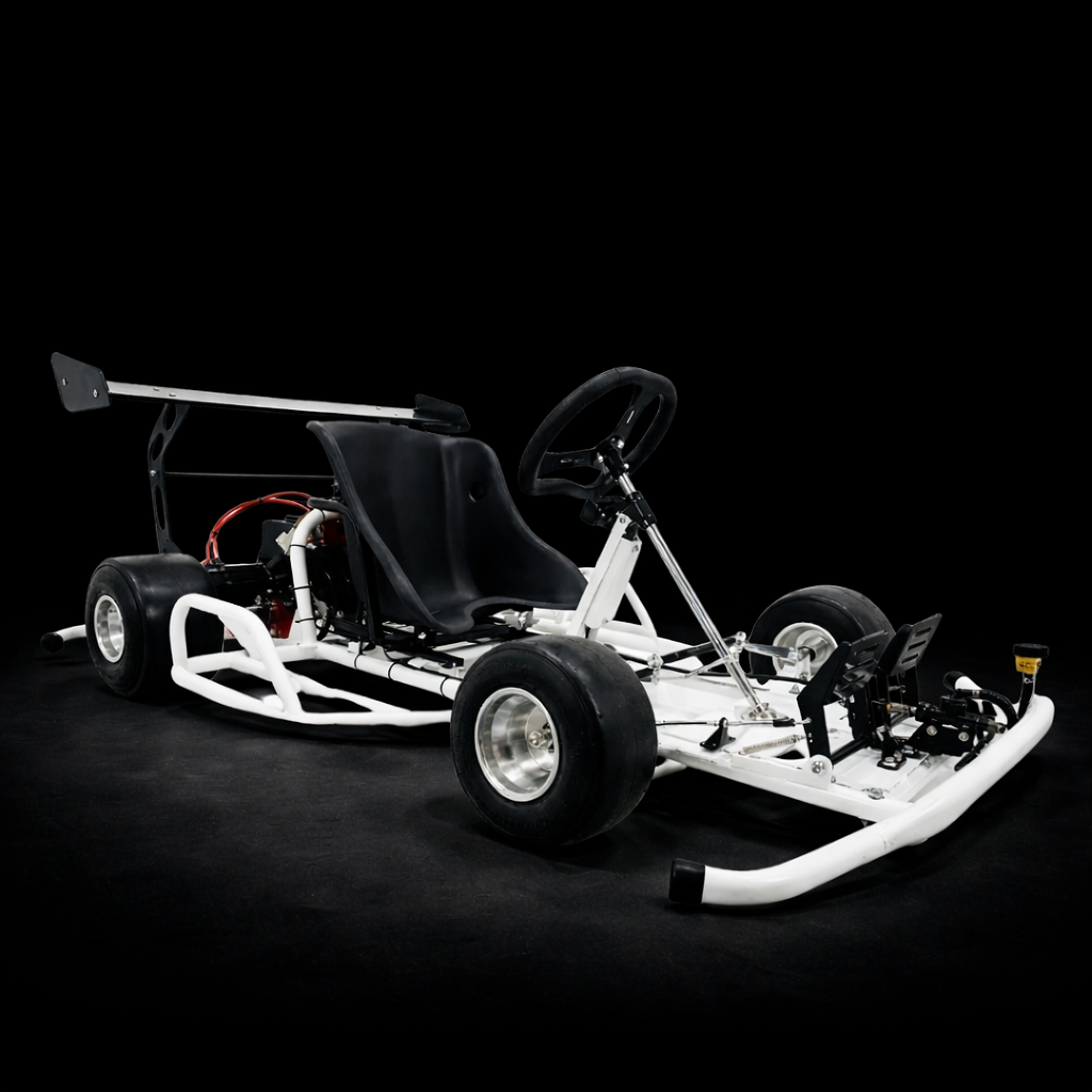 Go-kart on a black background