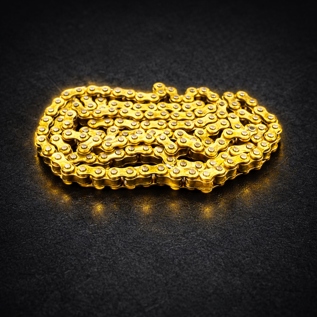 gold chain on a black background