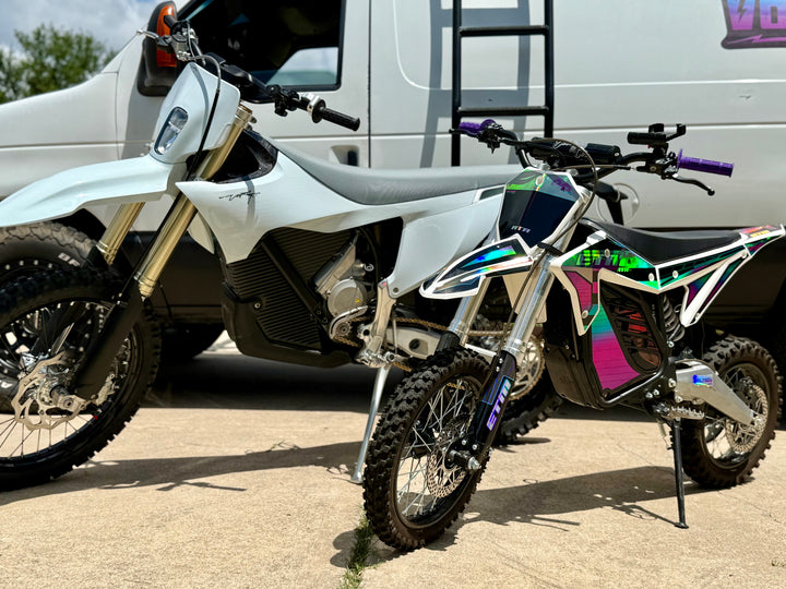 RTR ELECTRIC DIRT BIKE 72V "WHITE HOLOGRAPHIC"