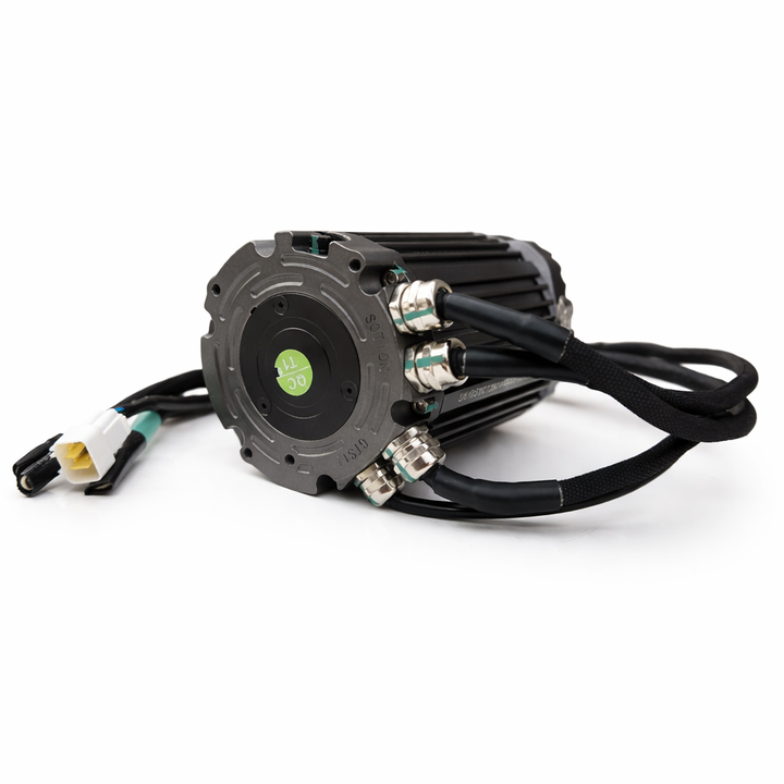 Motor with wiring on a white background
