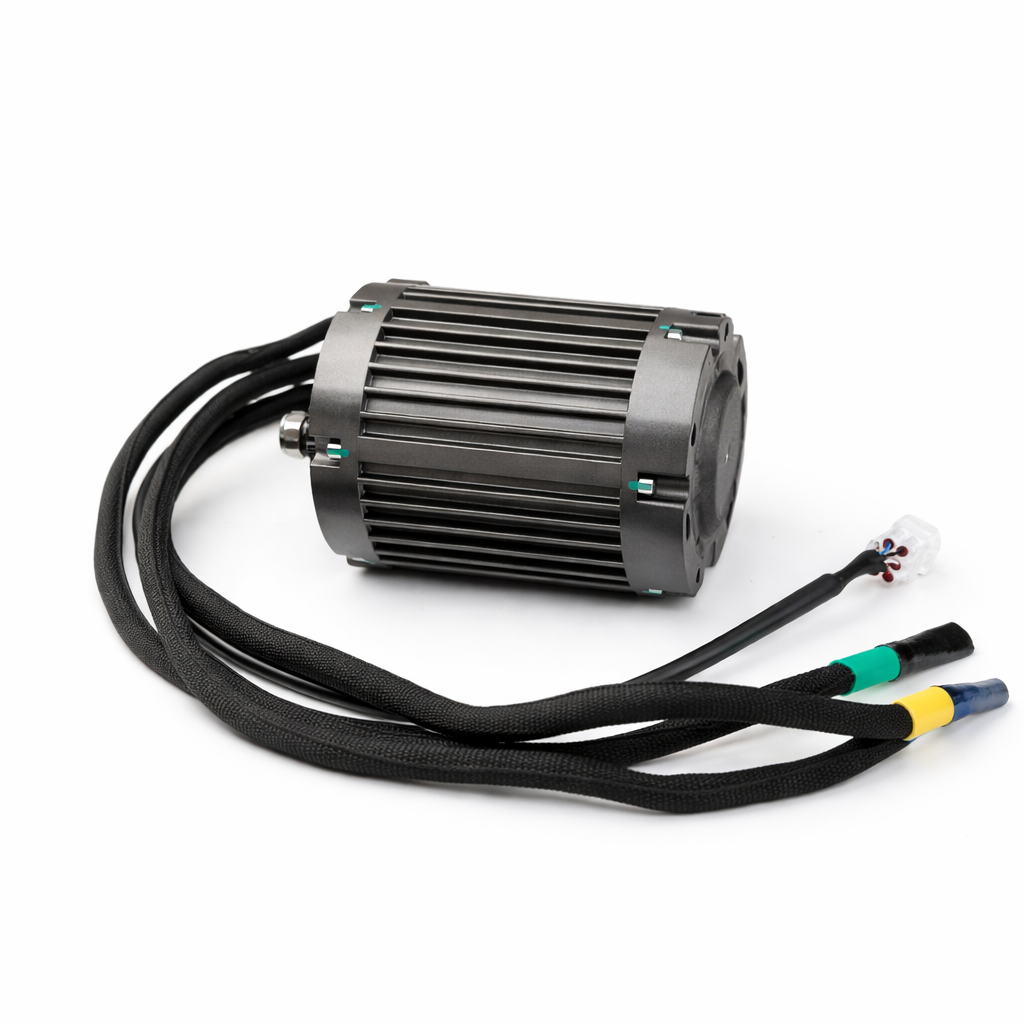 Motor with wiring on a white background