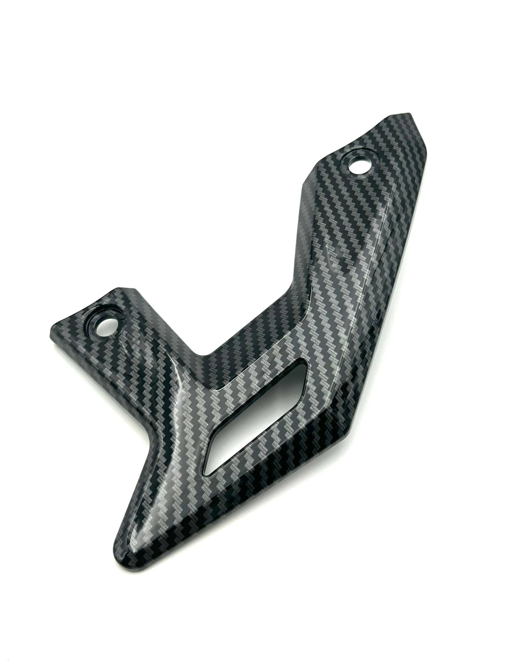 Carbon fiber panel with a V-shaped design on a white background