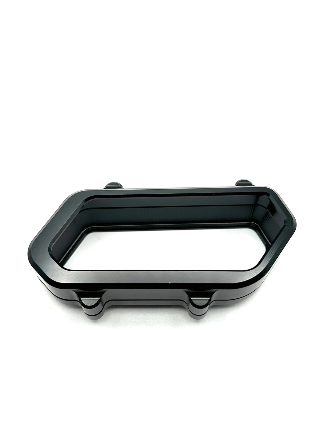 Black metal bracket on a white background