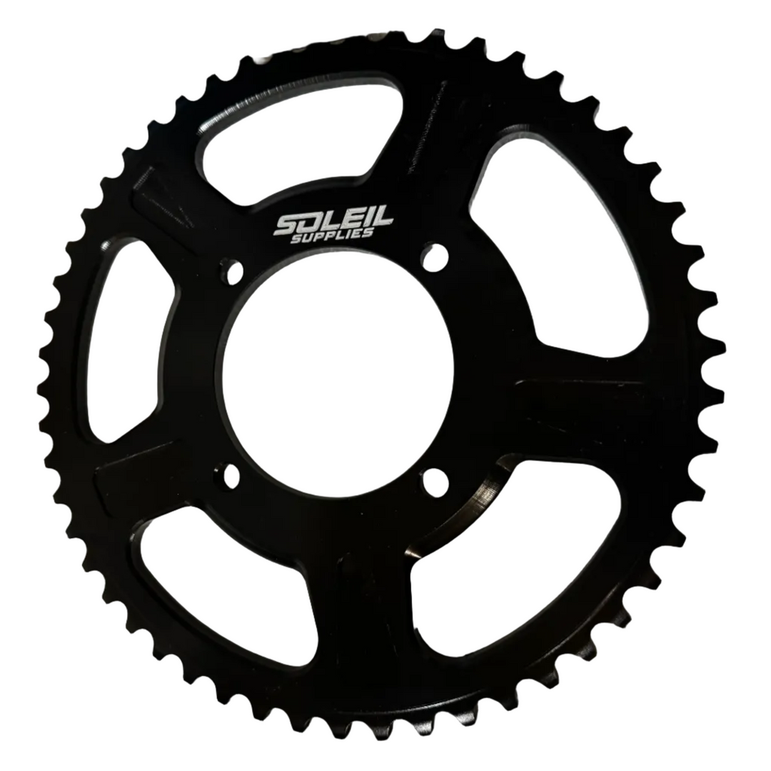 Black sprocket with 'Soleil Supplies' branding on a white background