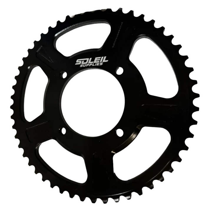 Black sprocket with 'Soleil Supplies' branding on a white background