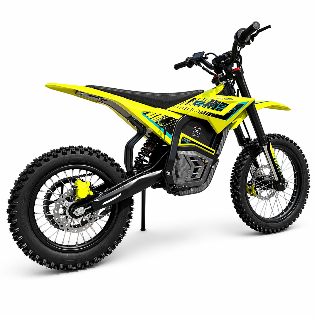 green dirt bike on white background 