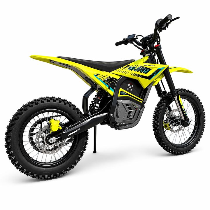 green dirt bike on white background 