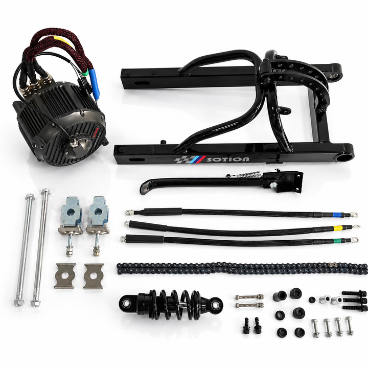 Collection of mechanical parts and components on a white background