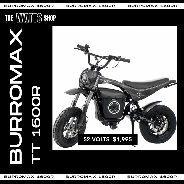 Burromax Electric Mini Bike -  TT1600R Lithium - 52 Volts!