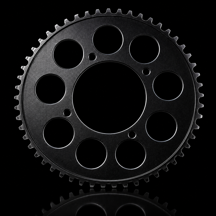 Black gear on a black background