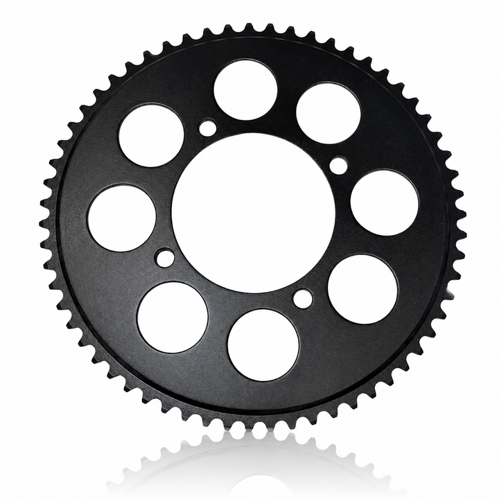 Black gear on a white background