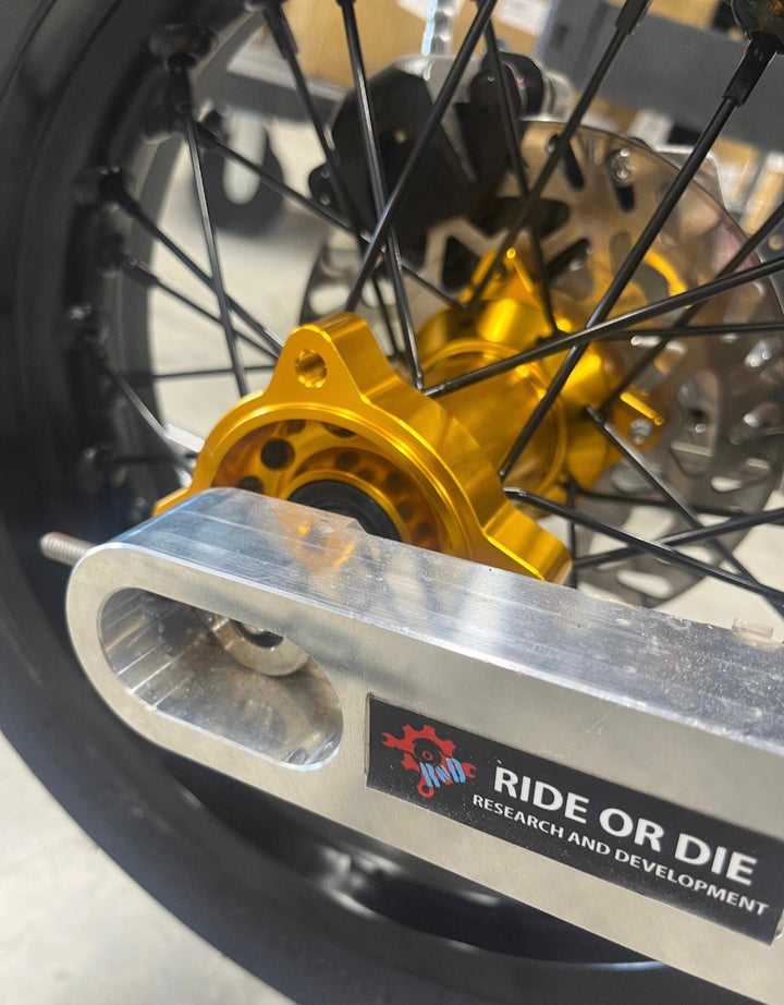 Razor MX or SX 12" Rear Supermoto Wheel Kit with CNC Aluminum Hub - Gold