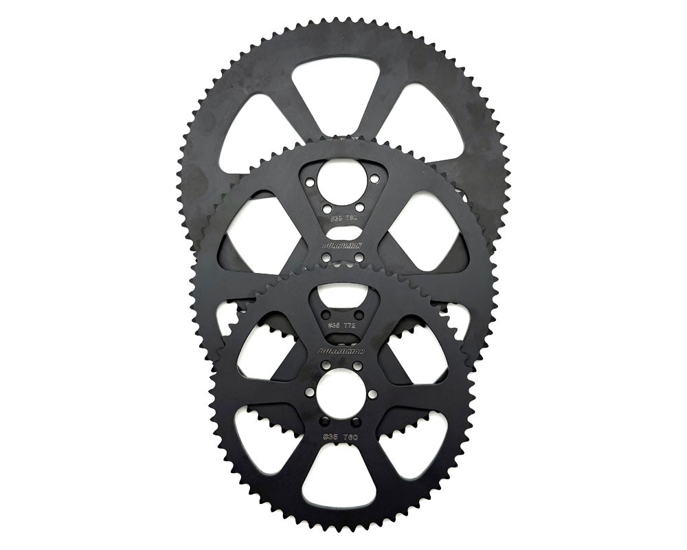 Sprocket, 80T Tooth Performance Steel #35 Chain, 48mm BC- 37.1mm ID, Black (Part #10276) Fits TT1600R, HRH, HR