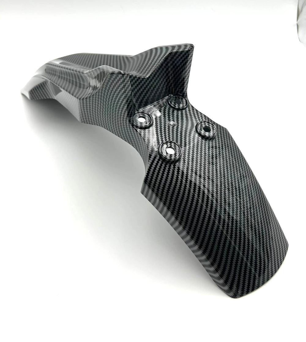 Carbon fiber gun grip with a textured pattern on a white background