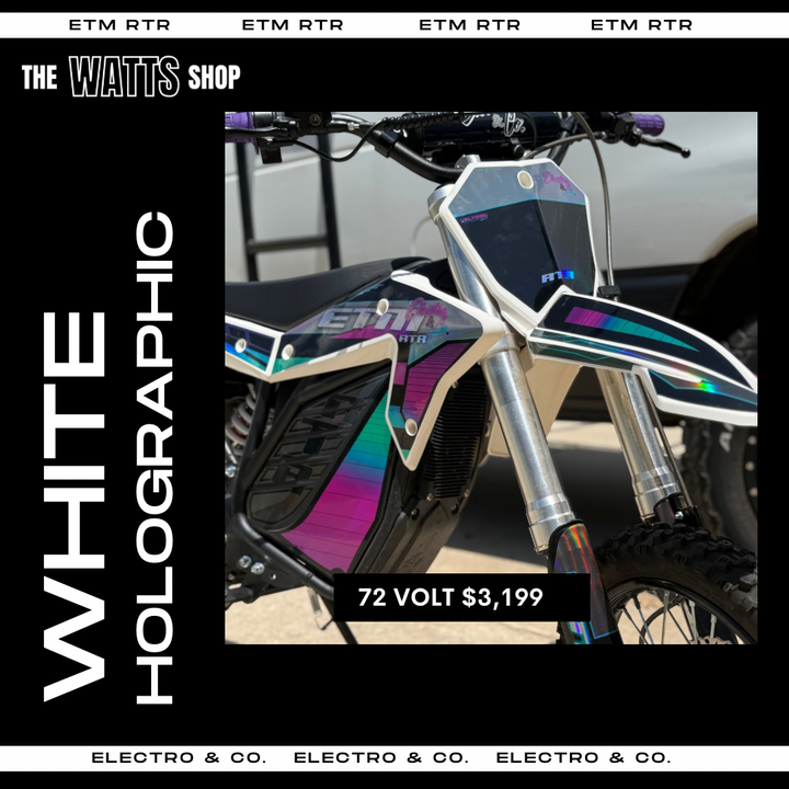 RTR ELECTRIC DIRT BIKE 72V "WHITE HOLOGRAPHIC"